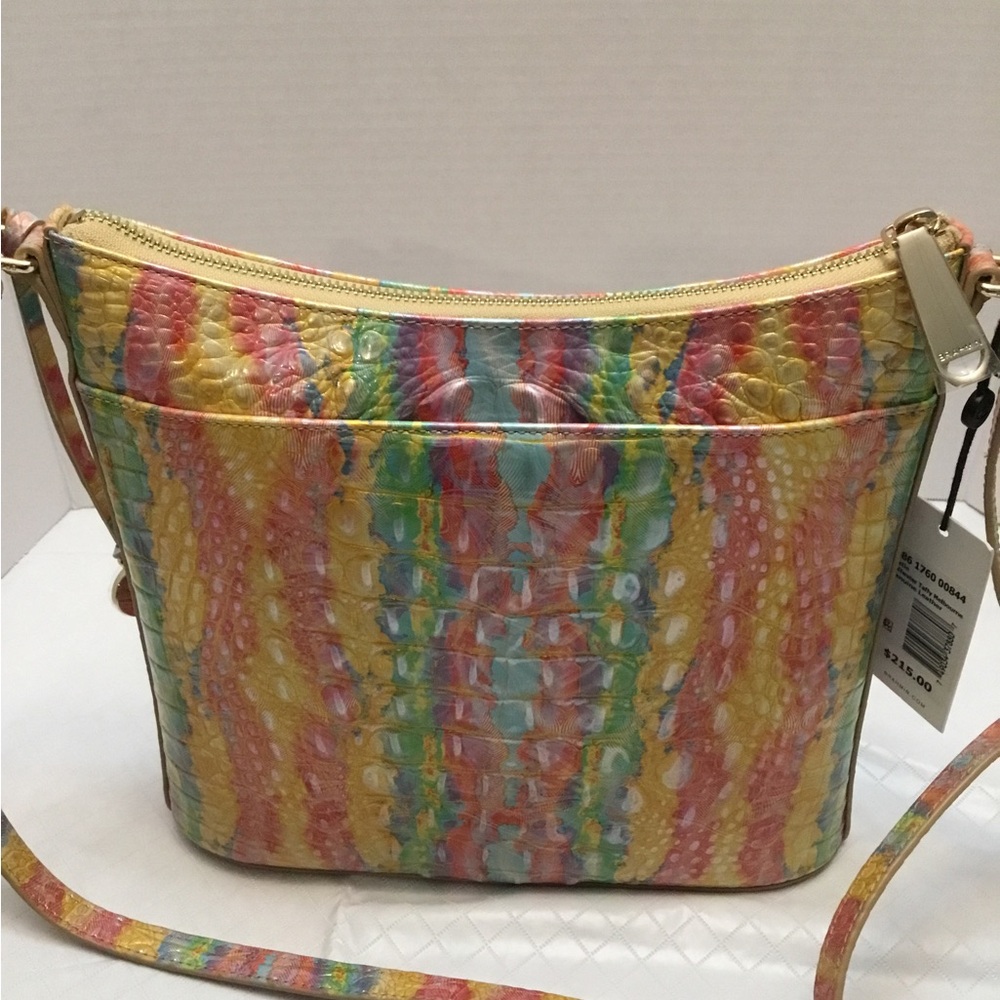 Brahmin Vibrant Shoulder Bag in Yellow, Pink, and Blue - Picture 15 of 16